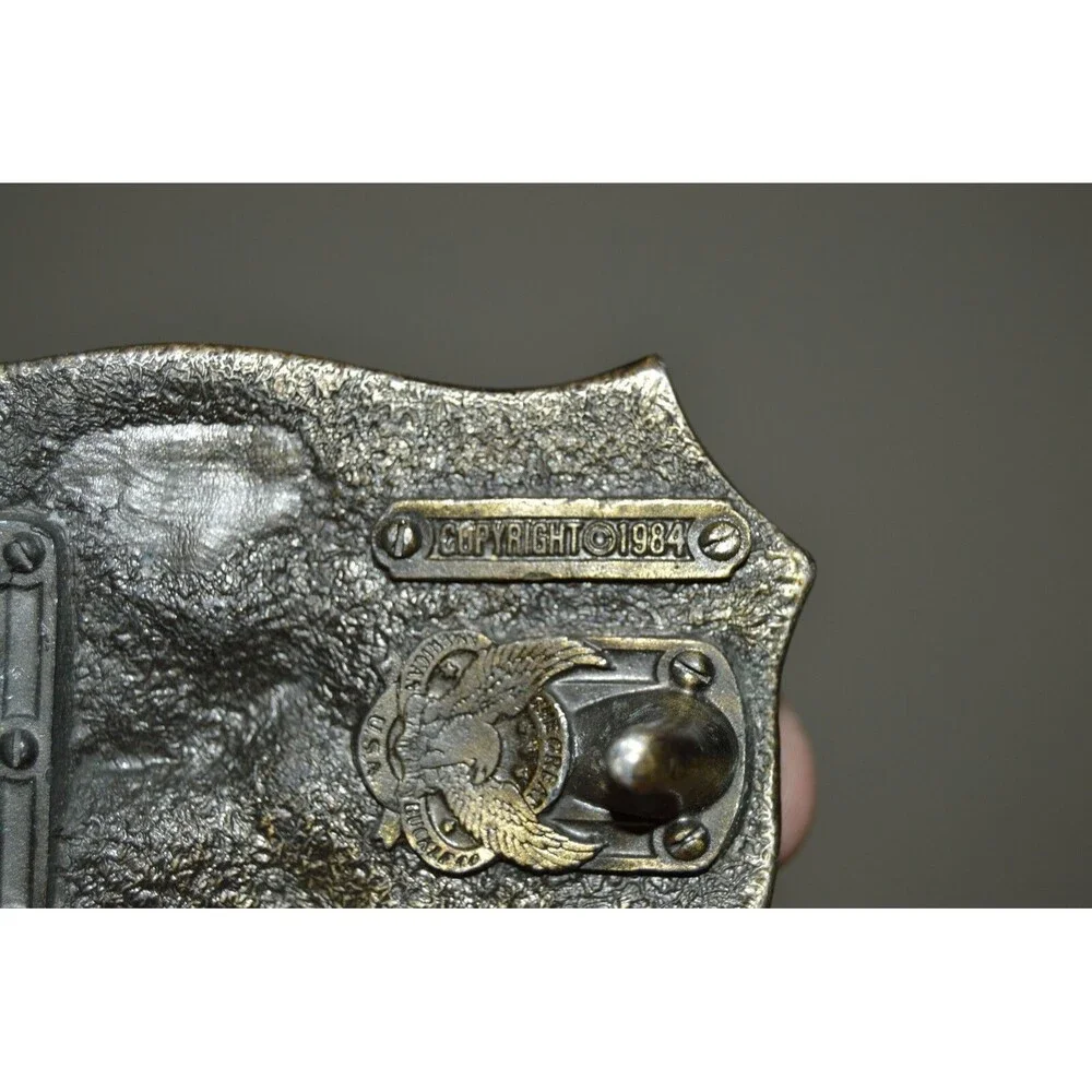 Vintage 1984 "I'm Proud to be American" USA Freedom Eagle Aged Belt Buckle Rare - Picture 4 of 7